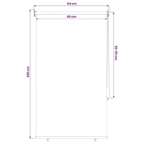 VidaXL Rolety z ochroną UV antracytowy 80 x 230 cm Poliester