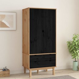 VidaXL Garderoba OTTA Czarny 76,5 x 53 x 172 cm Lite drewno sosnowe