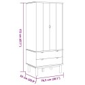VidaXL Garderoba OTTA Czarny 76,5 x 53 x 172 cm Lite drewno sosnowe