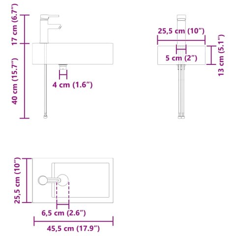 JEDNOSTKA TOALETOWA Z KRANEM BETONOWY SZARA 45,5X22,5X84CM
