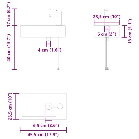 JEDNOSTKA TOALETOWA Z KRANEM BETONOWY SZARA 45,5X22,5X84CM