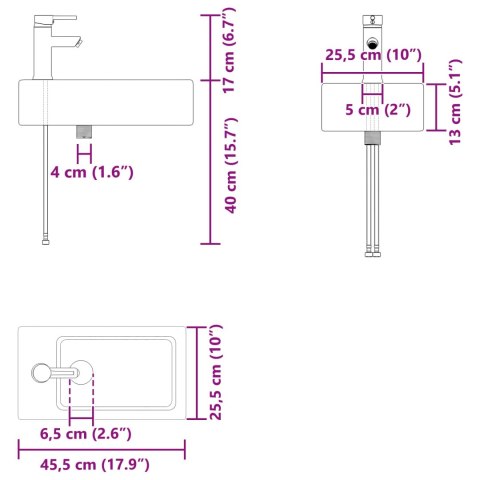 JEDNOSTKA TOALETOWA Z KRANEM BETONOWY SZARA 45,5X22,5X84CM