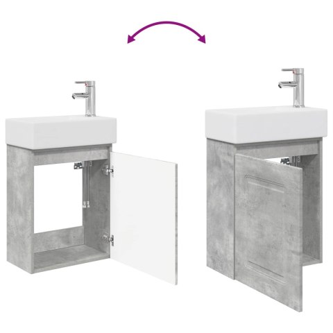 JEDNOSTKA TOALETOWA Z KRANEM BETONOWY SZARA 45,5X22,5X84CM