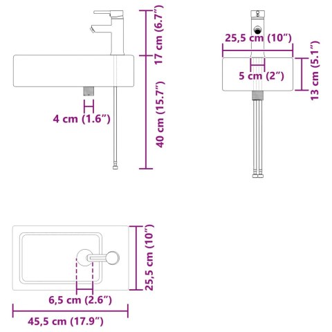 JEDNOSTKA TOALETOWA Z KRANEM BETONOWY SZARA 45,5X22,5X84CM
