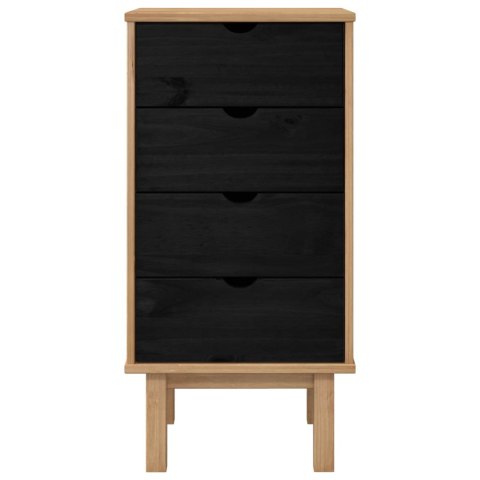 VidaXL Komoda z szufladami z szufladą OTTA Czarny 45 x 39 x 90 cm