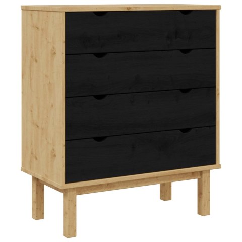 VidaXL Komoda z szufladami z szufladą OTTA Czarny 76,5 x 39,5 x 90 cm