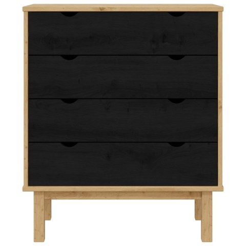 VidaXL Komoda z szufladami z szufladą OTTA Czarny 76,5 x 39,5 x 90 cm