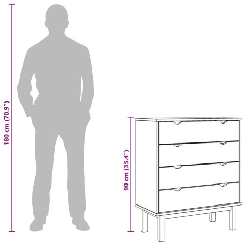 VidaXL Komoda z szufladami z szufladą OTTA Czarny 76,5 x 39,5 x 90 cm