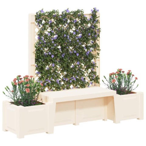 VidaXL Ławka ogrodowa Kopenhaga Biały 173 x 49 x 135,5 cm PP