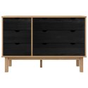VidaXL Szafka z Szufladami z szufladą OTTA Czarny 111 x 43 x 73,5 cm