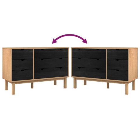 VidaXL Szafka z Szufladami z szufladą OTTA Czarny 111 x 43 x 73,5 cm