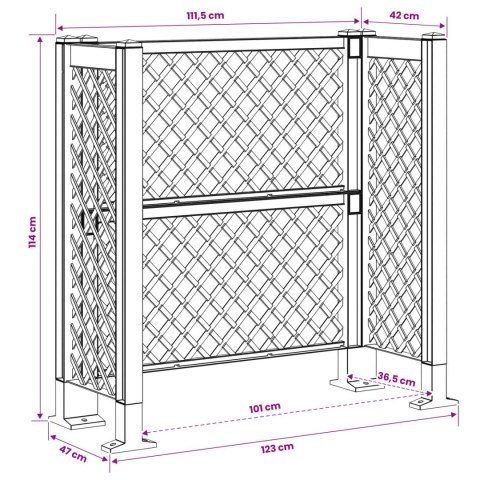 VidaXL Trellis Na Kosz antracytowy 123 x 47 x 114 cm PP