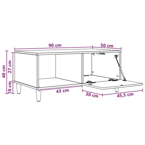 VidaXL Stolik kawowy Czarny 90 x 50 x 40 cm Drewno inżynieryjne