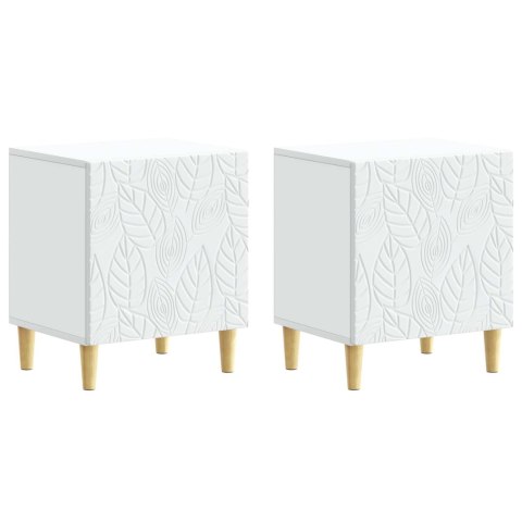 VidaXL Stolik nocny 2 pcs Biały 43 x 34,5 x 50 cm Drewno inżynieryjne
