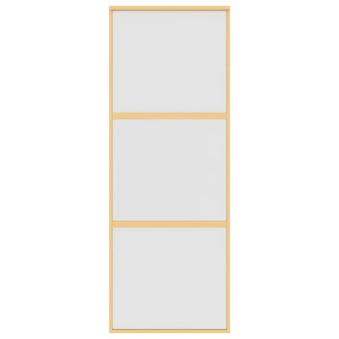VidaXL Drzwi przesuwne, złote, 76x205 cm, mrożone szkło ESG, aluminium