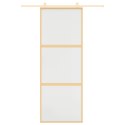 VidaXL Drzwi przesuwne, złote, 76x205 cm, mrożone szkło ESG, aluminium