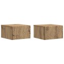 VidaXL Stolik boczny montowany na ścianie 2 pcs Dąb artisan