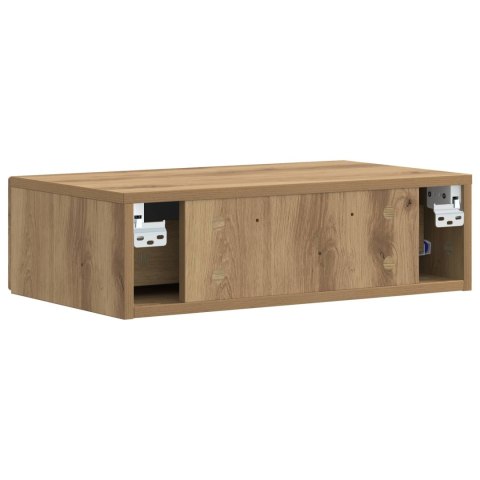 VidaXL Stolik boczny montowany na ścianie Dąb artisan