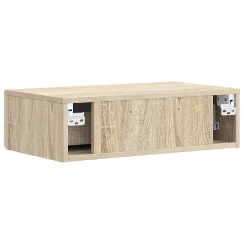 VidaXL Stolik boczny montowany na ścianie dąb Sonoma 59 x 34,5 x 17 cm