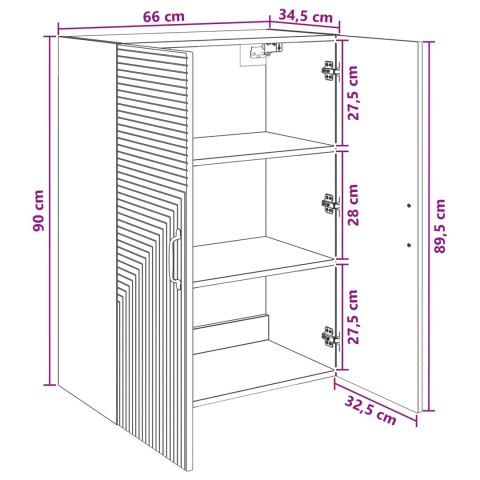 VidaXL Szafka ścienna Betonowy szary 66 x 34,5 x 90 cm