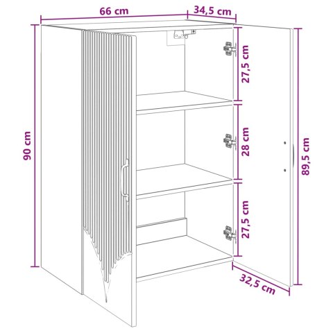 VidaXL Szafka ścienna Betonowy szary 66 x 34,5 x 90 cm
