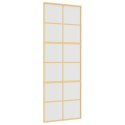 VidaXL Drzwi przesuwne, złote, 76x205 cm, mrożone szkło ESG, aluminium
