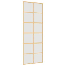 VidaXL Drzwi przesuwne, złote, 76x205 cm, mrożone szkło ESG, aluminium