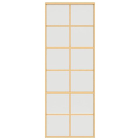 VidaXL Drzwi przesuwne, złote, 76x205 cm, mrożone szkło ESG, aluminium