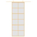 VidaXL Drzwi przesuwne, złote, 76x205 cm, mrożone szkło ESG, aluminium