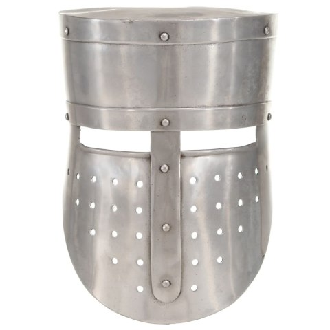 VidaXL Replika średniowiecznego zabytkowego hełmu, LARP, srebrna stal