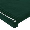 VidaXL Zagłówek uszak, ciemnozielony, 203x23x78/88 cm, aksamitny