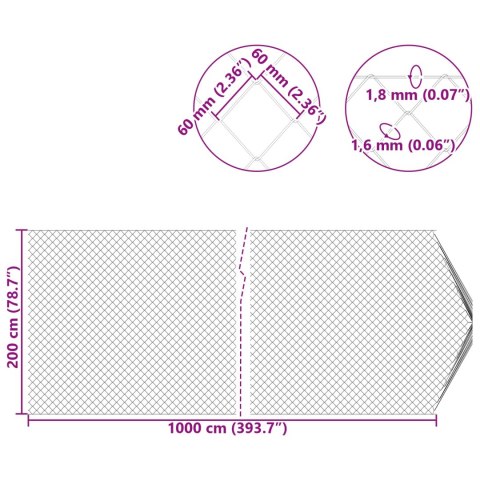 OGRODZENIE ŁAŃCUCHOWE SIATKA OGRODZENIOWA OCYNKOWANA 2X10M OGRÓD 2X10 M