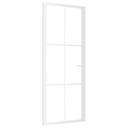 VidaXL Drzwi wewnętrzne, 83x201,5 cm, białe, szkło ESG i aluminium
