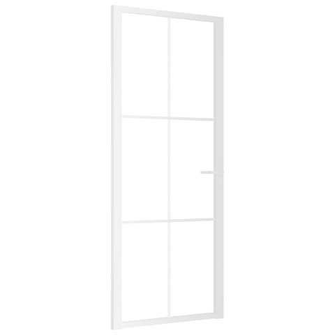 VidaXL Drzwi wewnętrzne, 83x201,5 cm, białe, szkło ESG i aluminium