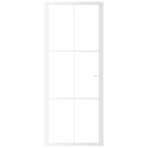 VidaXL Drzwi wewnętrzne, 83x201,5 cm, białe, szkło ESG i aluminium