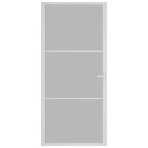 VidaXL Drzwi wewnętrzne, 93x201,5 cm, białe, matowe szkło i aluminium