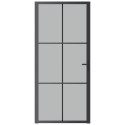 VidaXL Drzwi wewnętrzne, 93x201,5 cm, czarne, matowe szkło i aluminium
