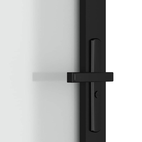 VidaXL Drzwi wewnętrzne, 93x201,5 cm, czarne, matowe szkło i aluminium