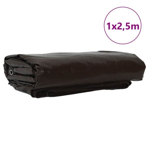 VidaXL Plandeka 650g / m² Brązowy 1 x 2,5 m Płótno z powłoką PVC