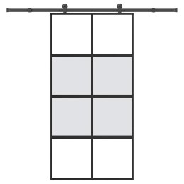 VidaXL Drzwi przesuwne z osprzętem, 102,5x205 cm, szkło i aluminium