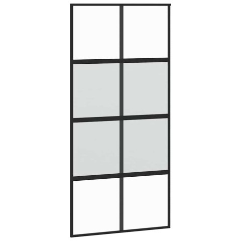 VidaXL Drzwi przesuwne z osprzętem, 102,5x205 cm, szkło i aluminium