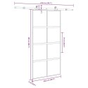 VidaXL Drzwi przesuwne z osprzętem, 102,5x205 cm, szkło i aluminium