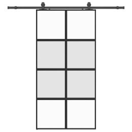 VidaXL Drzwi przesuwne z zestawem okuć czarne 102,5x205 cm