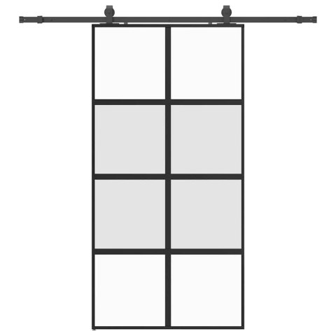 VidaXL Drzwi przesuwne z zestawem okuć czarne 102,5x205 cm