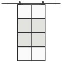 VidaXL Drzwi przesuwne z zestawem okuć czarne 102,5x205 cm