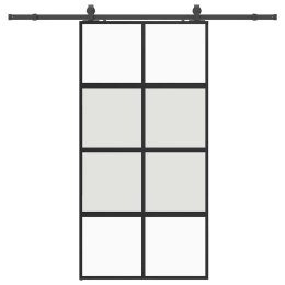 VidaXL Drzwi przesuwne z zestawem okuć czarne 102,5x205 cm