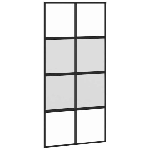 VidaXL Drzwi przesuwne z zestawem okuć czarne 102,5x205 cm