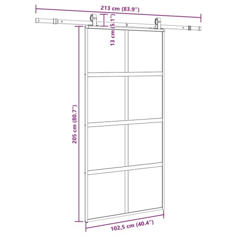 VidaXL Drzwi przesuwne z zestawem okuć czarne 102,5x205 cm