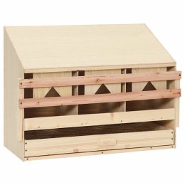 VidaXL Gniazdo dla kur, 3 przegrody, 72x33x54 cm, lite drewno sosnowe