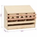 VidaXL Gniazdo dla kur, 3 przegrody, 72x33x54 cm, lite drewno sosnowe
